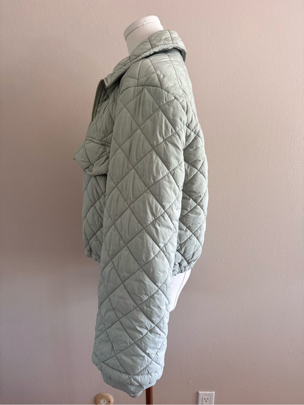 Blank NYC Quilted Puffer Jacket in Sage Green - Picture 4 of 7